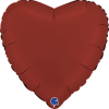 Folieballon satin hart rood (45cm)