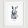 Aquarel poster meneer konijn illustratie Sophie de Ruiter