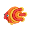 Hey Clay boetseerklei Ocean Clownfish, Discus Fish, Eel(6st)