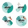 Naamstickers rond Jungle (40st)