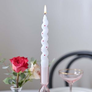 Gedraaide kaarsen met hartjes Parisian Love (2st) Ginger Ray