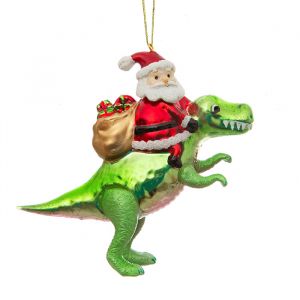 Kersthanger kerstman dinosaurus ride Sass & Belle