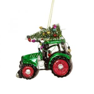 Kersthanger tractor met kerstboom