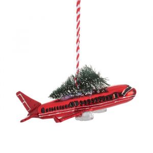 Kersthanger vliegtuig met kerstboom