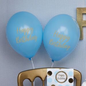 Happy Birthday ballonnen Pattern Works Blue (8st)
