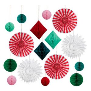 Decoratiepakket groot Christmas Honeycombs (16st) Meri Meri