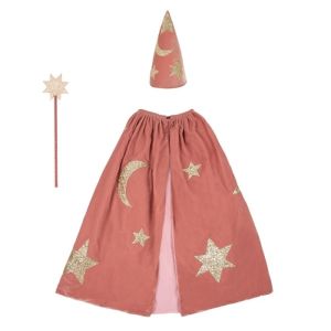 Verkleedset tovenaar velvet roze (3-6 jaar) Meri Meri