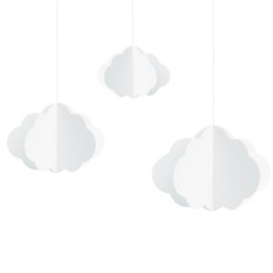 Hangdecoratie wolken (3st) Clouds