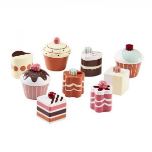 Houten taartjes en cupcakes (9st) Kids Concept