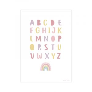 Little Dutch Poster A3 Rainbow Alphabet roze