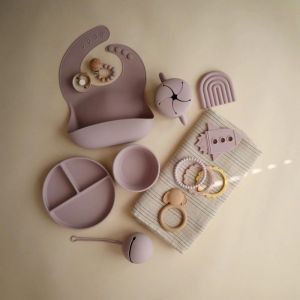 Mushie & Co siliconen kom Soft Lilac