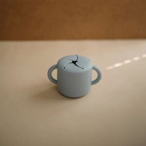 Mushie siliconen snack cup powder blue
