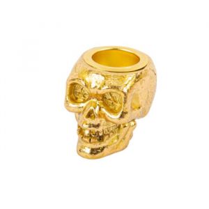 Kandelaar schedel goud 4x3,8 cm