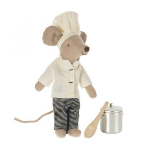 Maileg Chefkok muis met pan en lepel (grote broer)