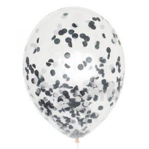 Mega confetti ballon zwart-wit 60cm House of Gia
