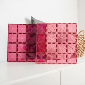 PRE ORDER Connetix Tiles basis bouwplaten Pink & Berry (2st)
