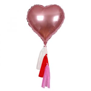 Folieballonnen hart met tassels (6st) Meri Meri