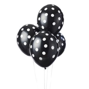 Ballonnen Dots Zwart-Wit (6st)