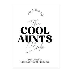 Wijnfles etiketten zwangerschap cool aunt club modern (4st)
