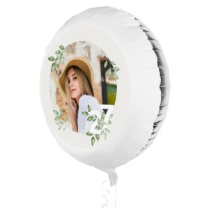 Folieballon met foto verjaardag green leaf