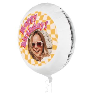 Folieballon met foto verjaardag retro blok