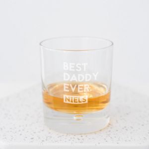 Whiskeyglas Best Daddy ever stoer met naam