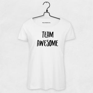 T-shirt dames Team Awesome wit