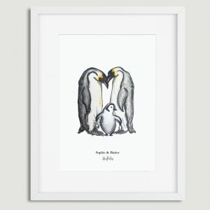 Aquarel illustratie pinguins door Sophie de Ruiter