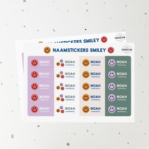 Naamstickers Smiley (40st)