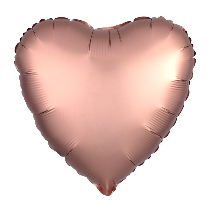 Afbeelding van Folieballon Satin Luxe hart roségoud (43cm)